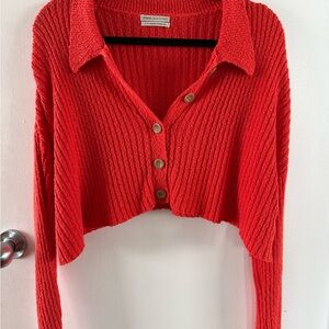 Urban Outfitters Scarlet Ribbed Cardigan